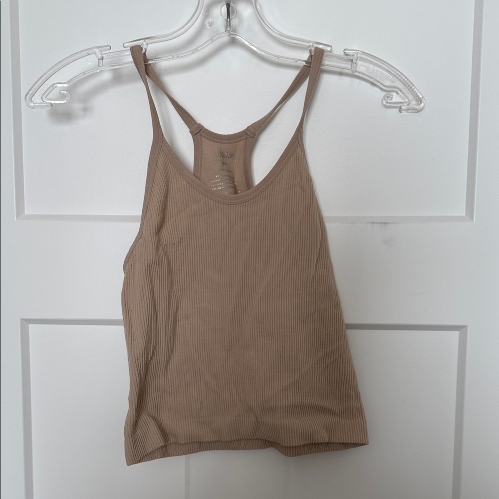 Tan Ribbed Tank Top - M/L